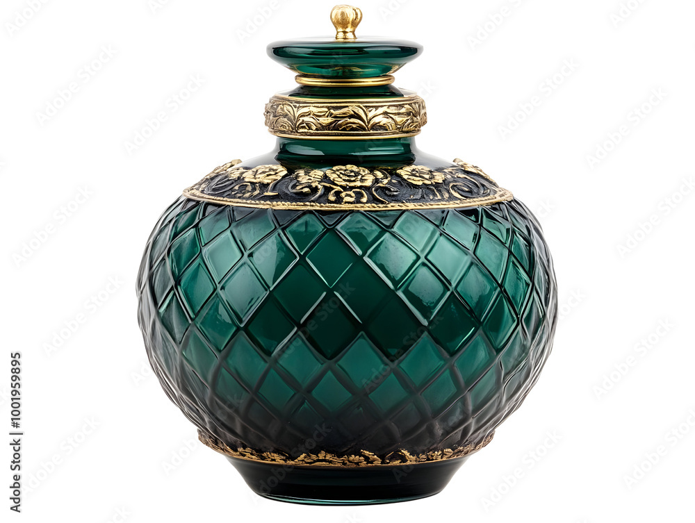 Elegant green decorative vase with golden accents and intricate patterns, perfect for home decor inspiration. Elegant green decorative vase with golden accents and intricate patterns, perfect for home decor inspiration.