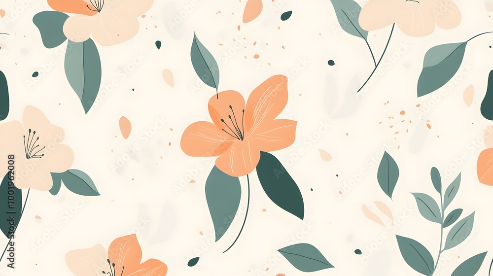 Peach Blossom Seamless Pattern 