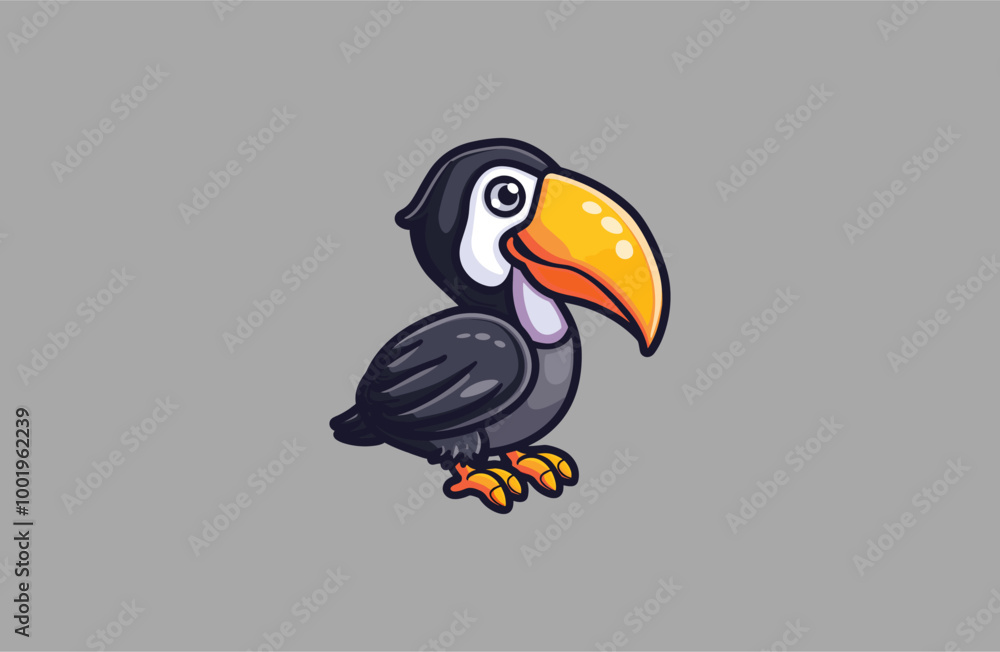 Naklejka premium Pelican logo style icon design template vector illustration