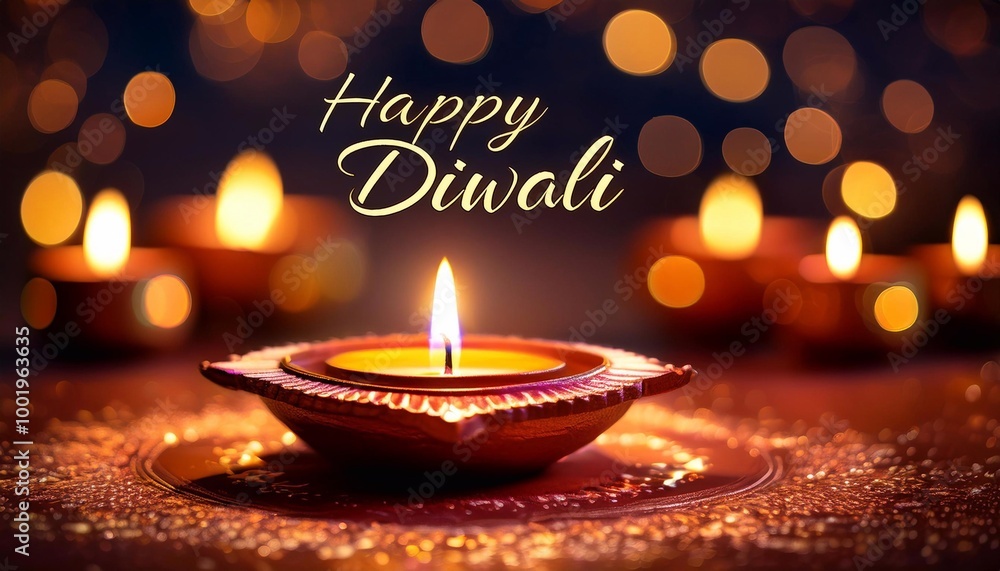 Diwali Poster Design. Indian Festival of Lights with Diya Lamp Diwali Poster Design. Indian Festival of Lights with Diya Lamp