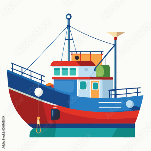 vector illustration of a ship