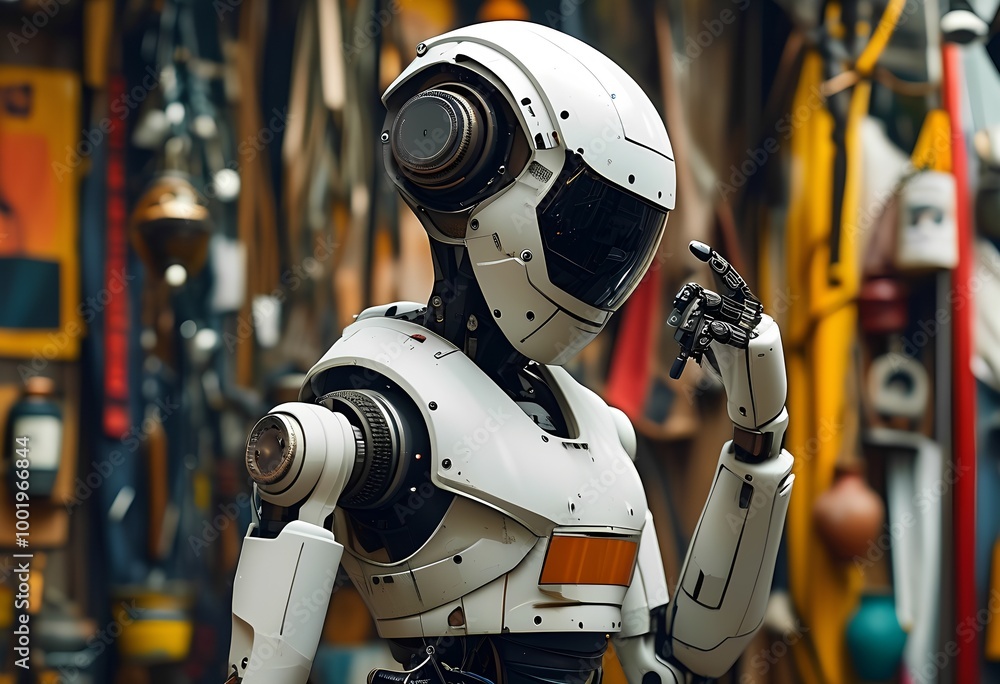 Fototapeta premium robot library 