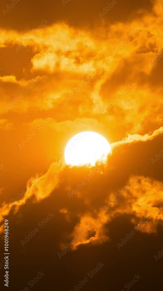 Timelapse of dramatic sunrise with orange sky in a cloudy day. Timelapse of dramatic sunrise with orange sky in a cloudy day.