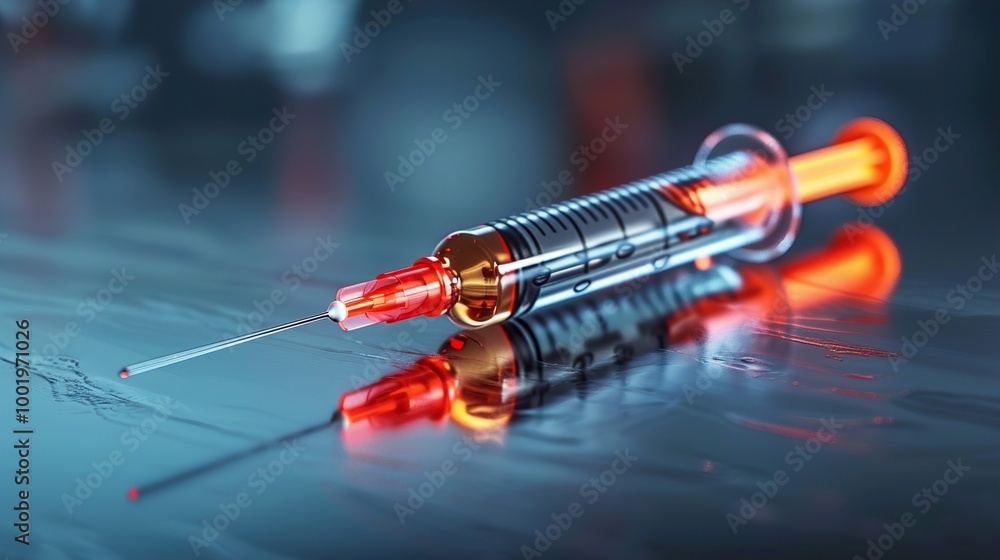 Close-up of a Syringe with Needle - Medical Equipment Close-up of a Syringe with Needle - Medical Equipment