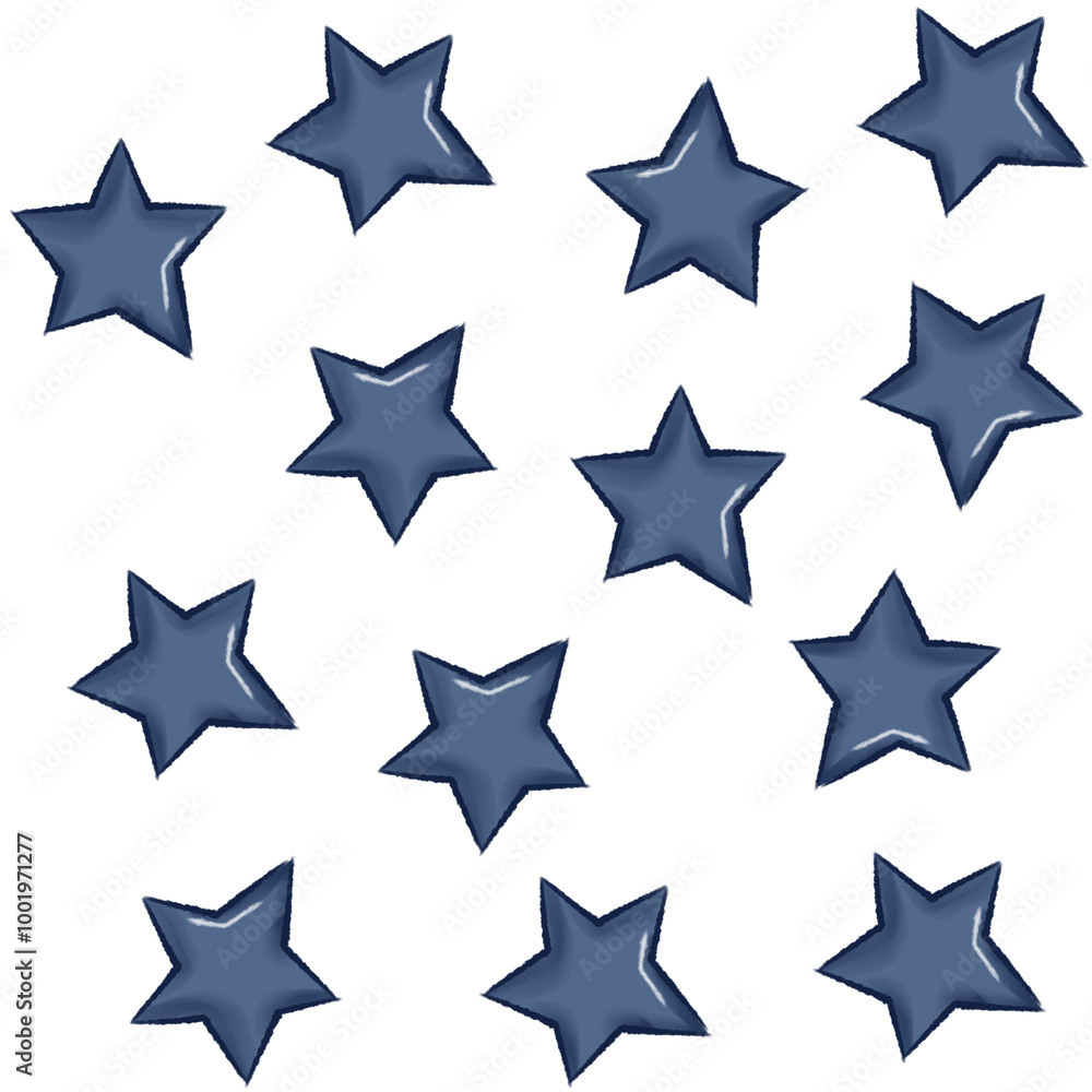 Blue star illustration pattern on transprent background. Wallpaper, background, border, fabric, kids Blue star illustration pattern on transprent background. Wallpaper, background, border, fabric, kids