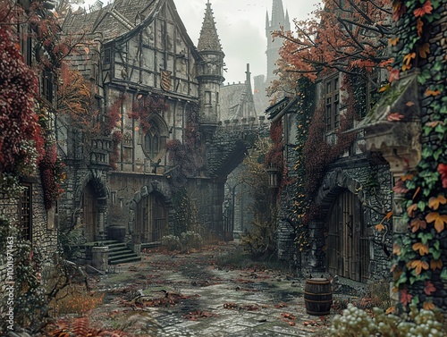 Medieval Town Street: A Journey Through Time photo