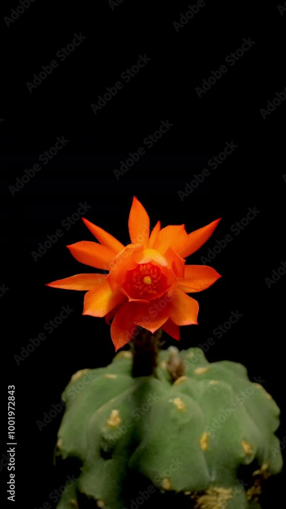 Cactus flower blooming vertical time lapse video. Cactus flower blooming vertical time lapse video.