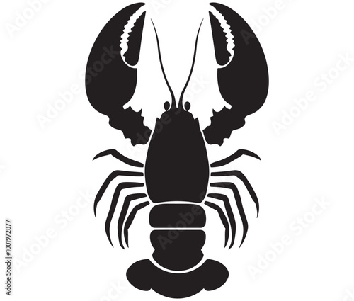 Lobster Silhouette Vector, Shrimp silhouette, Fish vector