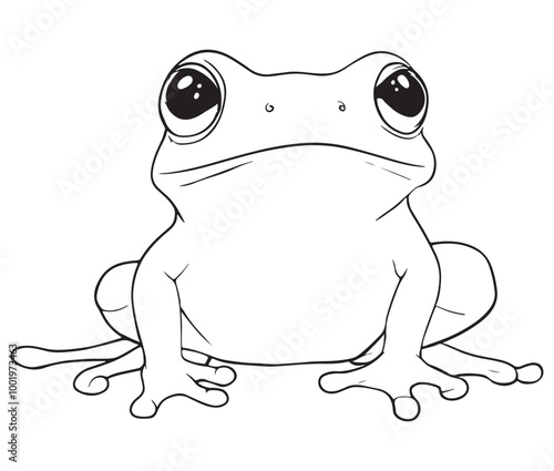 Tom jerry style frog cartoon, Outline frog, Frog colouring page for kids