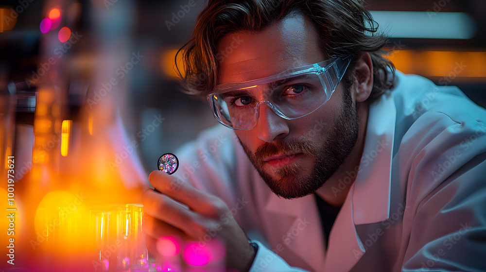 A Scientist in Lab Coat and Safety Goggles Examining a Test Tube
A Scientist in Lab Coat and Safety Goggles Examining a Test Tube
