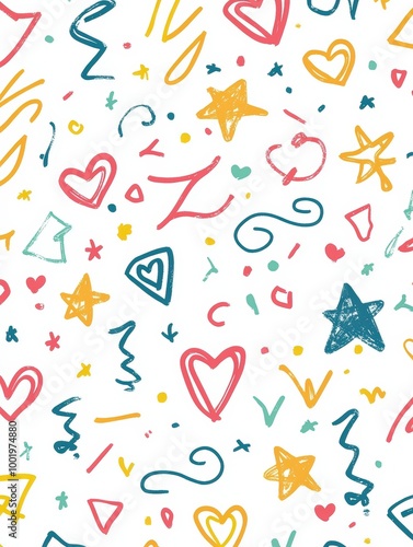 Hand-drawn hearts & stars