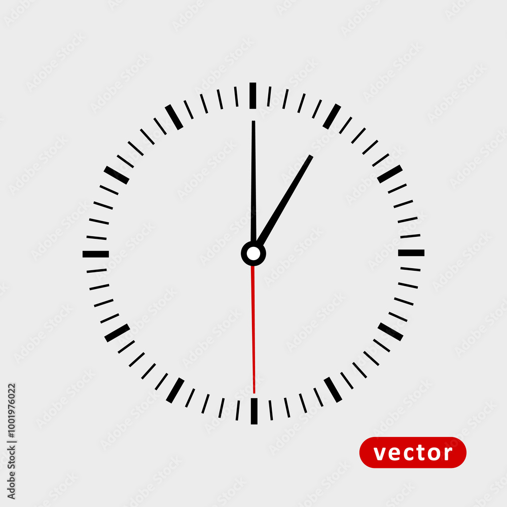Classic and simple clock icon vector 