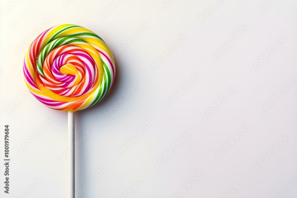 Vibrant lollipop on a white background copy space Vibrant lollipop on a white background copy space