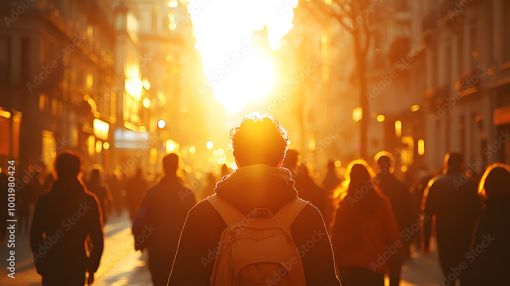 A Crowd of People Walking Down the Street in an Urban Environment
A Crowd of People Walking Down the Street in an Urban Environment