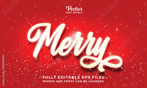 glittering Christmas text effect editable eps cc file