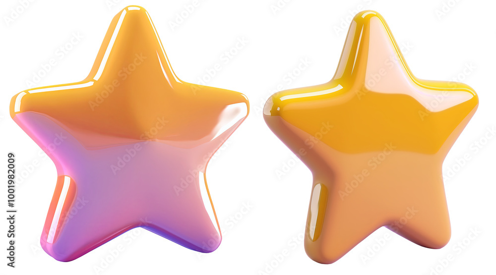 set of colorful star symbol. 3D Icon Concept set of colorful star symbol. 3D Icon Concept