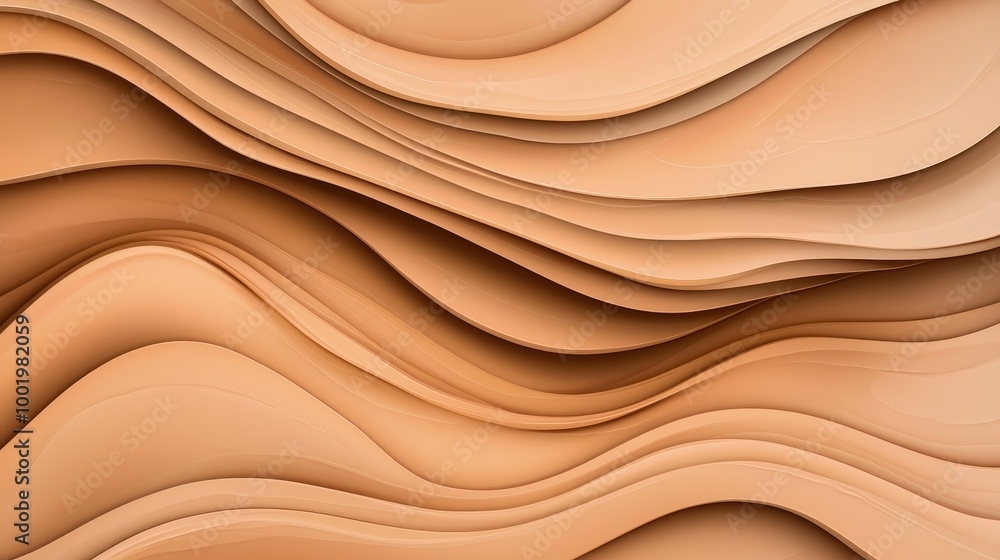 Obraz premium Abstract Wavy Brown Gradient Background for Product Display