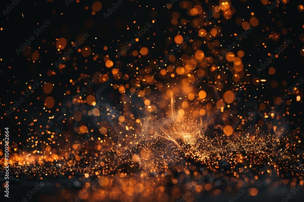 Sparkling embers glow. Sparkling embers glow.