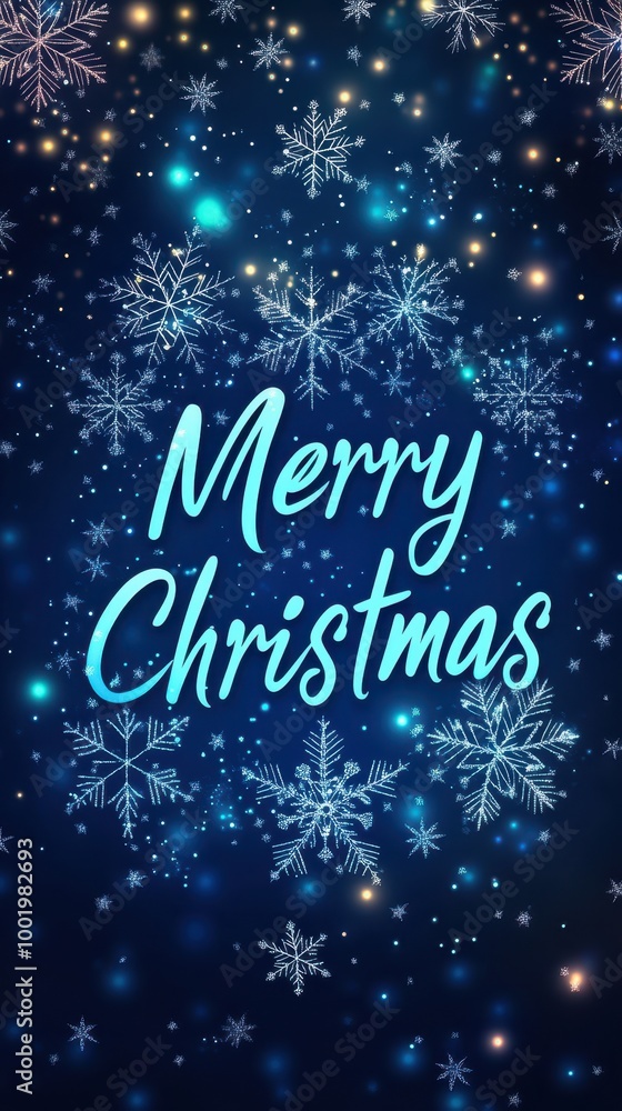 A serene winter night featuring glowing Christmas wishes among twinkling stars and snowflakes A serene winter night featuring glowing Christmas wishes among twinkling stars and snowflakes