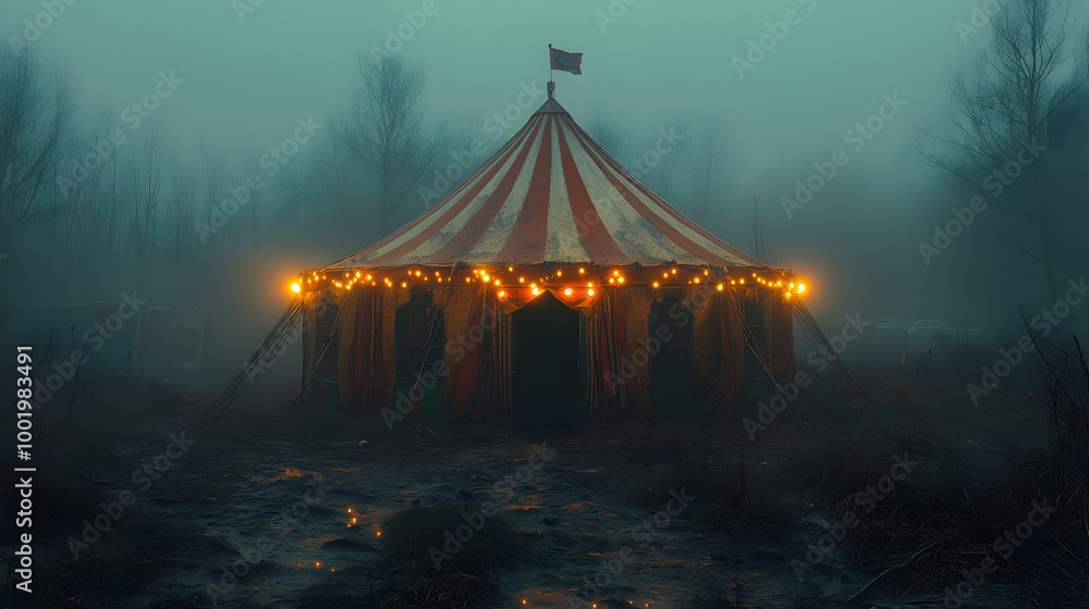 A Circus Tent at Night with Lights Wrapped Around It
A Circus Tent at Night with Lights Wrapped Around It