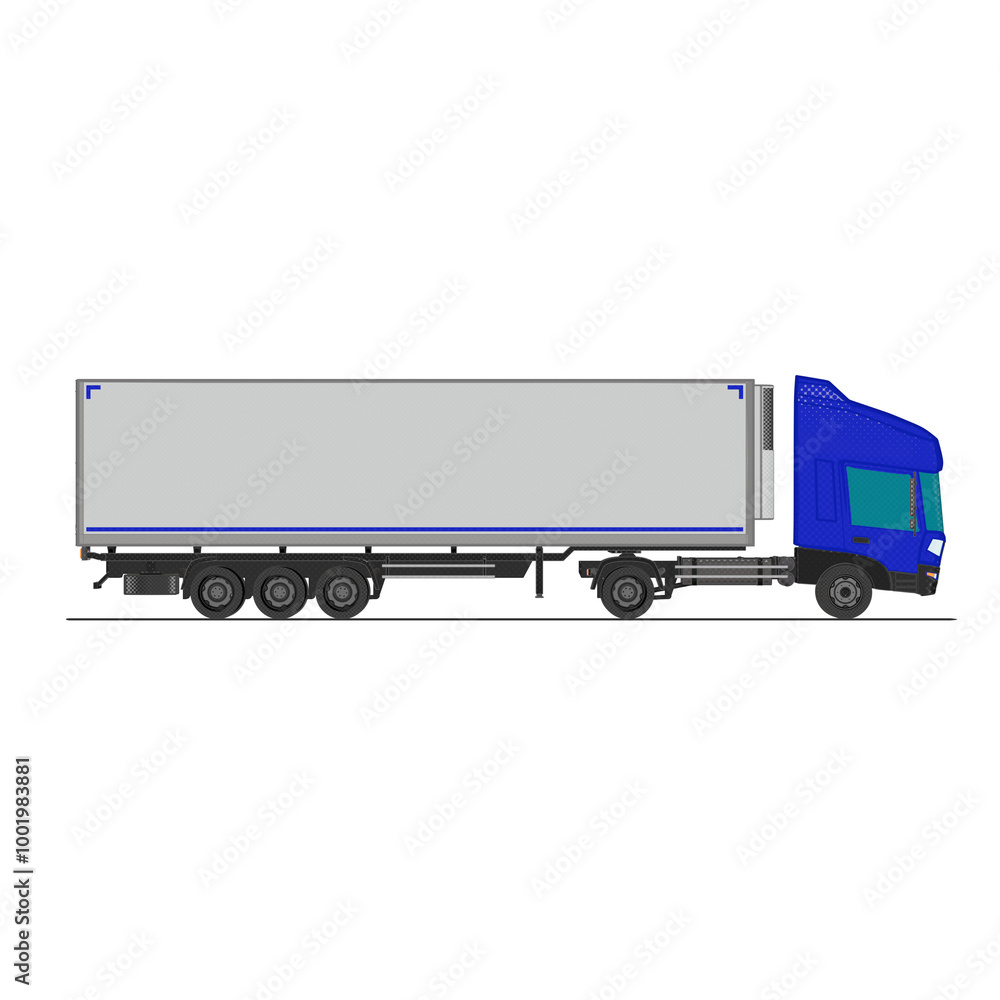 3D Isometric Cargo Truck Half Tone Vector Illustration Modern Blue Cabine and White Semi-Trailer Van 4x2 Design for Logistics and Transport Presentation Social Media Video Promo Right
3D Isometric Cargo Truck Half Tone Vector Illustration Modern Blue Cabine and White Semi-Trailer Van 4x2 Design for Logistics and Transport Presentation Social Media Video Promo Right