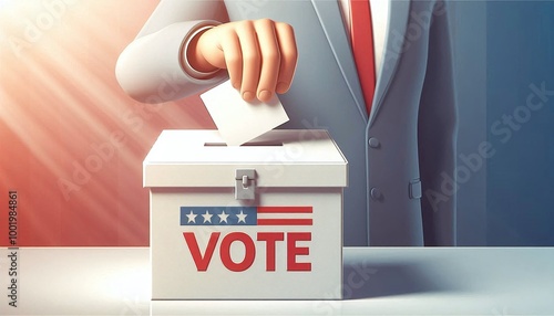 Elections and ballot boxes. People are submitting their ballots into the ballot boxes.