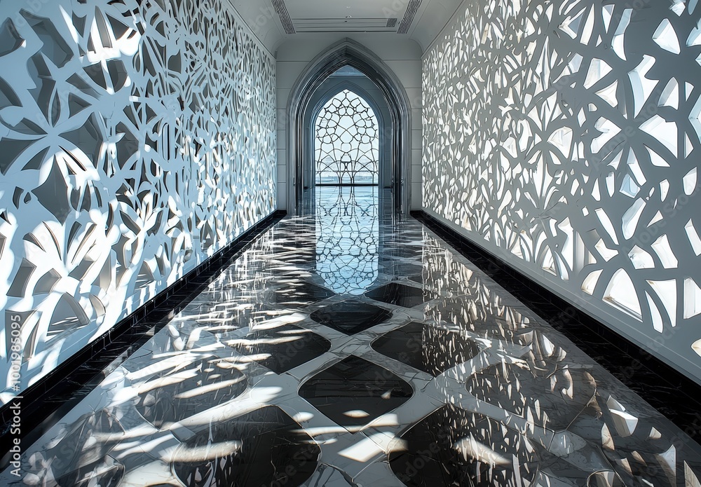 Obraz premium White hallway with intricate details