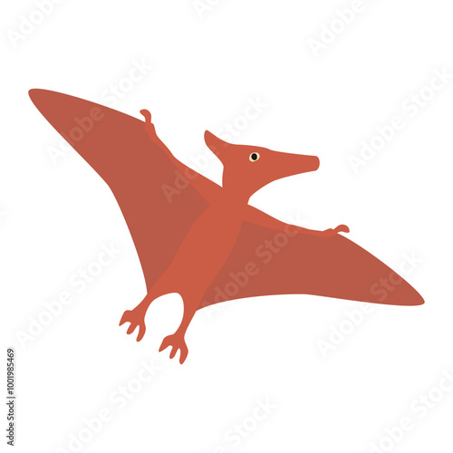 Pteranodon, Dinosaur icon, cute cartoon illustration