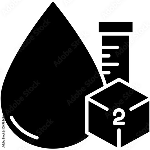 Type 2  Diabetes Icon. High Blood Sugar Pictogram Graphic Illustration. Isolated Simple Solid Icon For Infographic, App and Web Button.