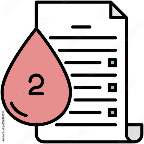 Type 2  Diabetes Icon. High Blood Sugar Pictogram Graphic Illustration. Isolated Simple Filled Line Icon For Infographic, App and Web Button.