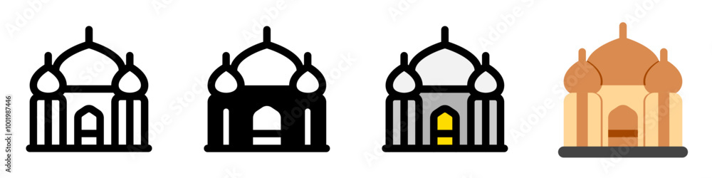 Editable mosque vector icon. Landmark, monument, middle east, religious, building, architecture. Part of a big icon set family. Perfect for web and app interfaces, presentations, infographics, etc Editable mosque vector icon. Landmark, monument, middle east, religious, building, architecture. Part of a big icon set family. Perfect for web and app interfaces, presentations, infographics, etc