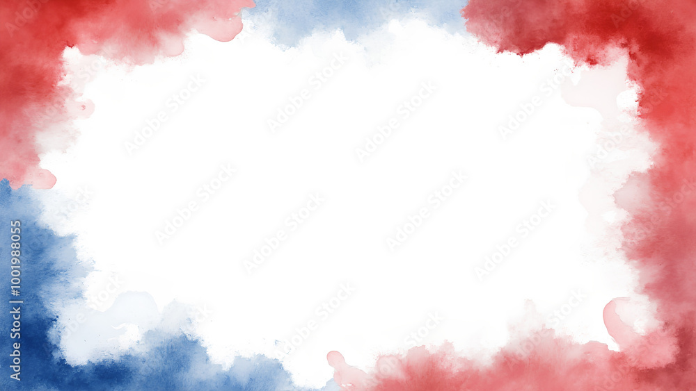 This red white and blue border frame features a stunning watercolor effect perfect for patriotic themes This red white and blue border frame features a stunning watercolor effect perfect for patriotic themes