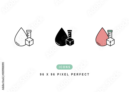 Type 2  Diabetes Icon. High Blood Sugar Pictogram Graphic Illustration. Isolated Simple Line Icon For Infographic, App and Web Button.