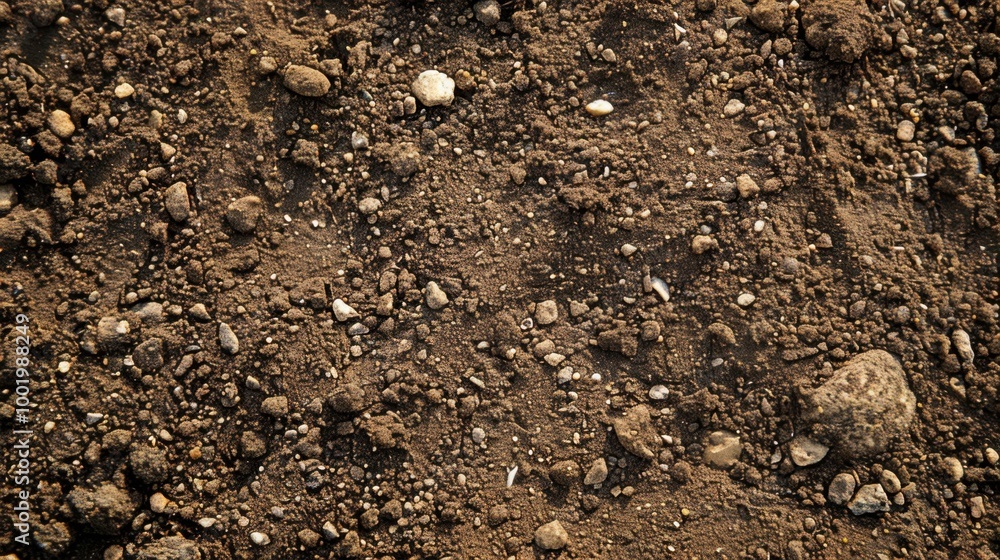 Close-Up View of Soil with Various Rocks and Pebbles Close-Up View of Soil with Various Rocks and Pebbles