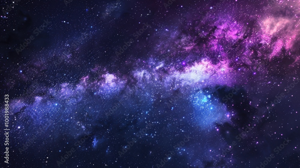 Fototapeta premium Expansive Cosmic View with Purple and Blue Colors