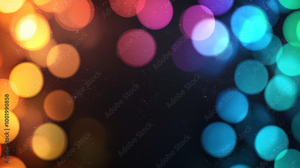 Fototapeta premium Abstract Bokeh Lights Overlay Colorful Rainbow Blurred Background