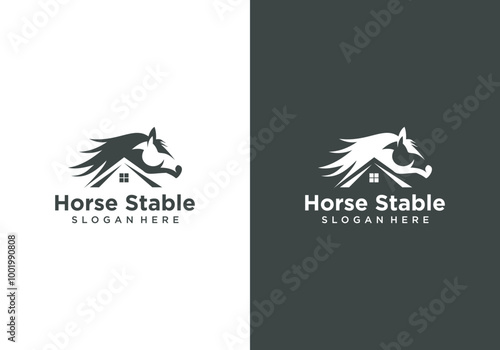 Horse house logo template. horse stable logo template. horse farm logo