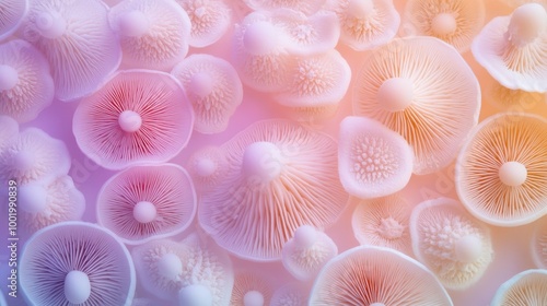 pattern of fungi spores pastel style background