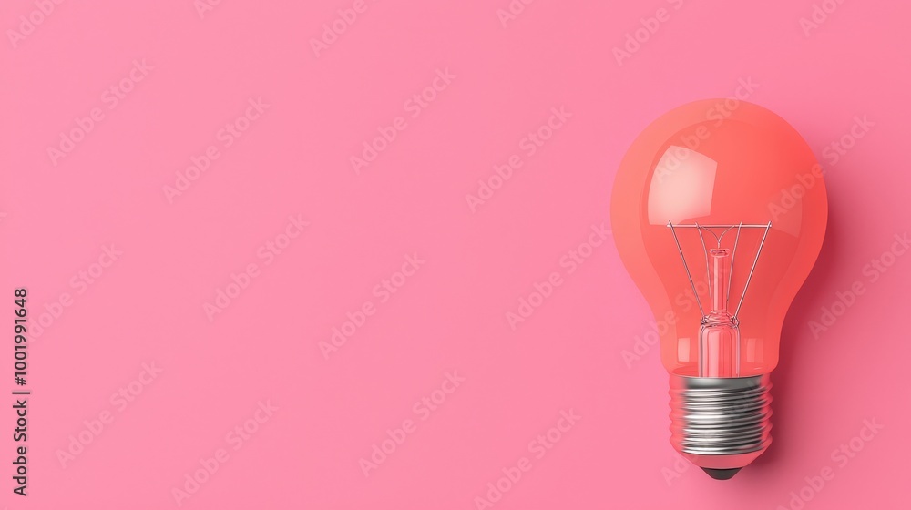 Pink Light Bulb on Pink Background Creative Ideas Concept Pink Light Bulb on Pink Background Creative Ideas Concept