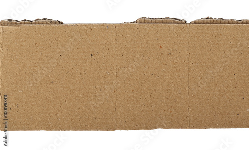 Brown Cardboard paper piece isolated photo