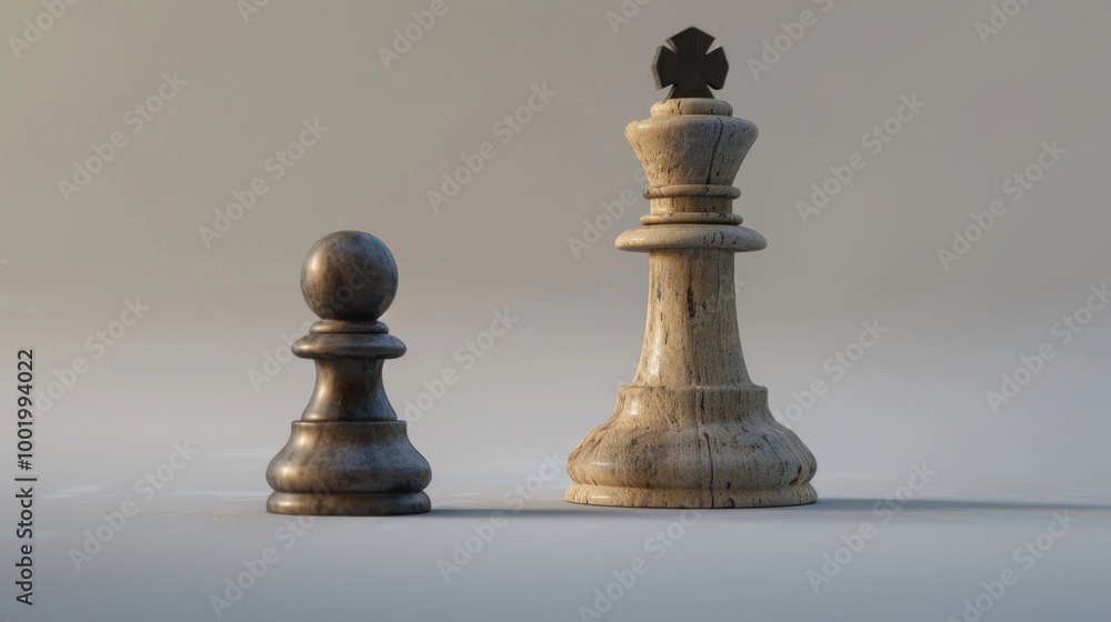 Classic Chess Pieces on Minimalist Background Classic Chess Pieces on Minimalist Background