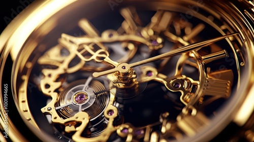 Wallpaper Mural Intricate close-up of a luxury gold watch mechanism Torontodigital.ca