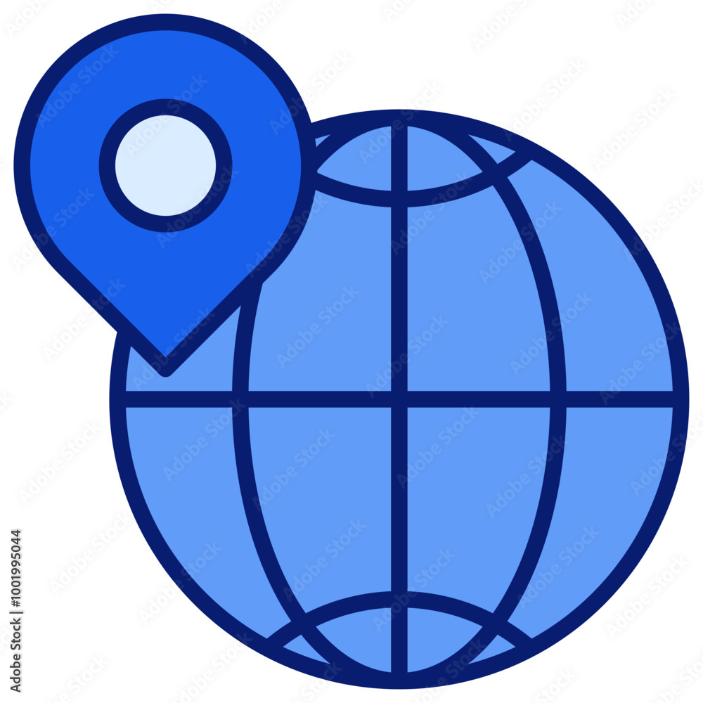Global Icon Blue Color Icon Global Icon Blue Color Icon