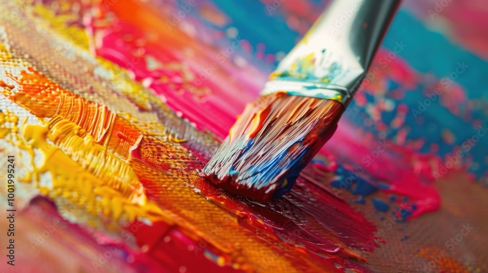 Vivid Brushstroke on Colorful Canvas Vivid Brushstroke on Colorful Canvas