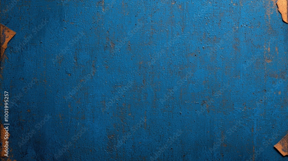 Obraz premium Blue Metal Surface Texture with Worn Paint and Rustic Edges