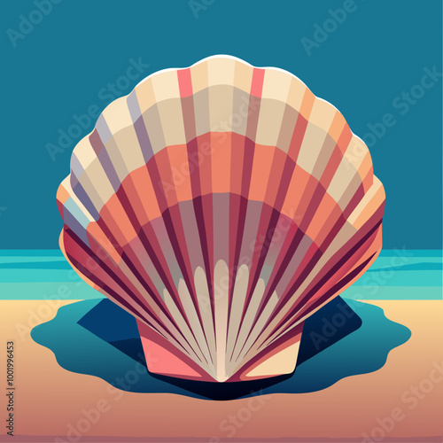 A single pastel-colored seashell.