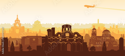 Bulgaria famous landmark silhouette style,vector illustration