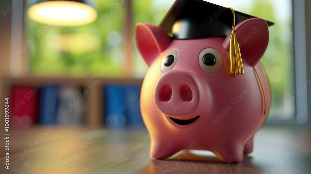 Obraz premium Graduating Savings with a Piggy Bank Symbol