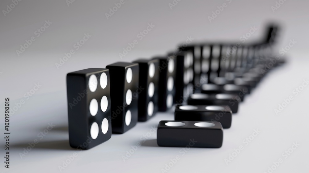 Dominoes in a Line Ready to Fall Dominoes in a Line Ready to Fall
