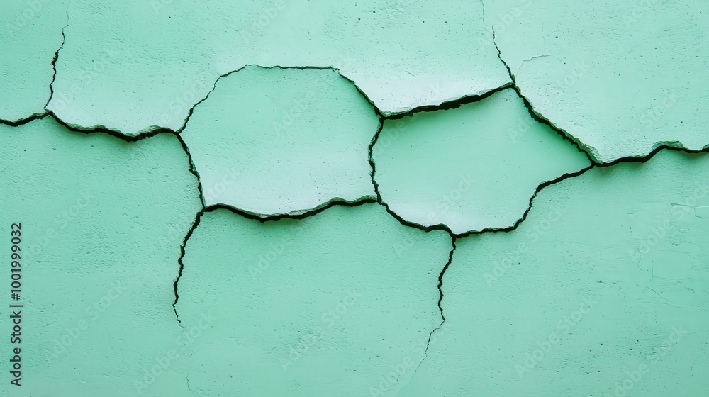 Obraz premium Cracked Mint Green Wall Texture Background